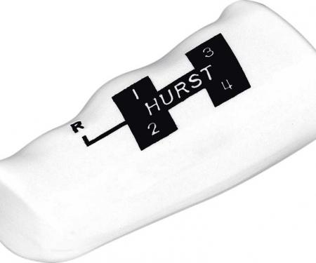 Reproduction Hurst Shifter Knob T-Handle 4 Speed Molded Plastic 3/8"-16 SAE Thread, White