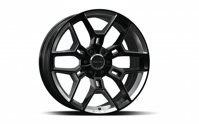 CARROLL SHELBY WHEELS Shelby CS45 22x9.5, Black w/Chrome Powder Inserts CS45-395512-BS