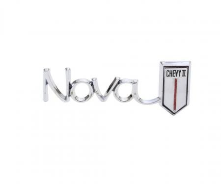 Trim Parts 1966 Chevrolet Chevy II & Nova Glove Box "Nova/Chevy II" Emblem, Each 3039