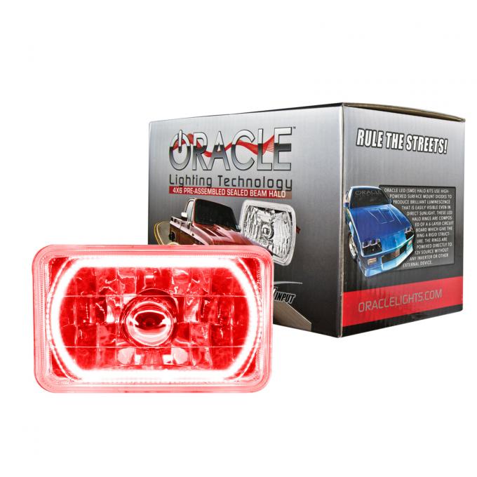 Oracle Lighting Pre-Installed Lights 4x6 in. Sealed Beam, Red 6909-003