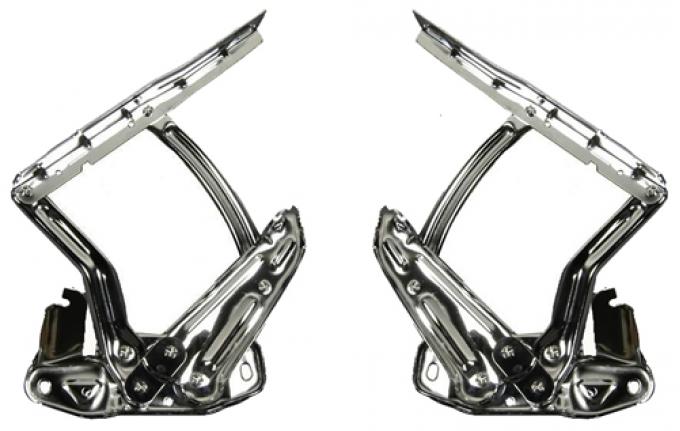 Classic Headquarters OE Quality Chrome Hood Hinges W-955