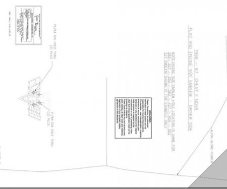 Classic Headquarters Nova Std V-8 Fender Flag/Eng. Template Kit W-1238