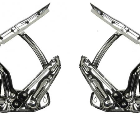 Classic Headquarters OE Quality Chrome Hood Hinges W-955