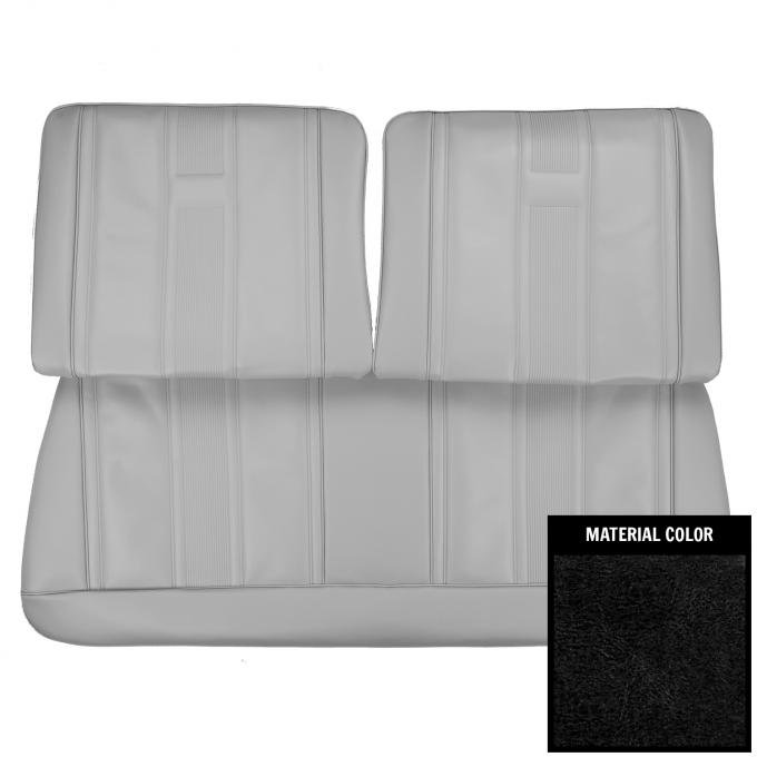 PUI Interiors 1965 Chevrolet Nova 2 Door Black Front Split Bench Seat Cover 65XS10B