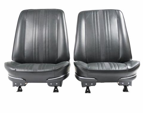 PUI Interiors 1969-1971 Chevrolet Nova SS/Custom Black Front Bucket Seat Covers Only 69XS10U