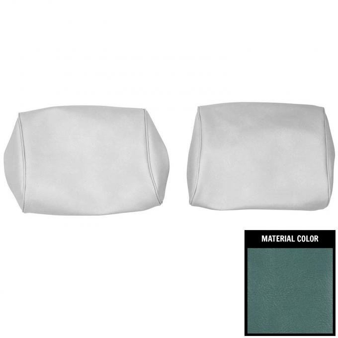 PUI Interiors 1968-1972 Chevelle/GTO/Cutlass/Skylark/Nova Lt Blue Bench Seat Head Rest Covers 68AH12B