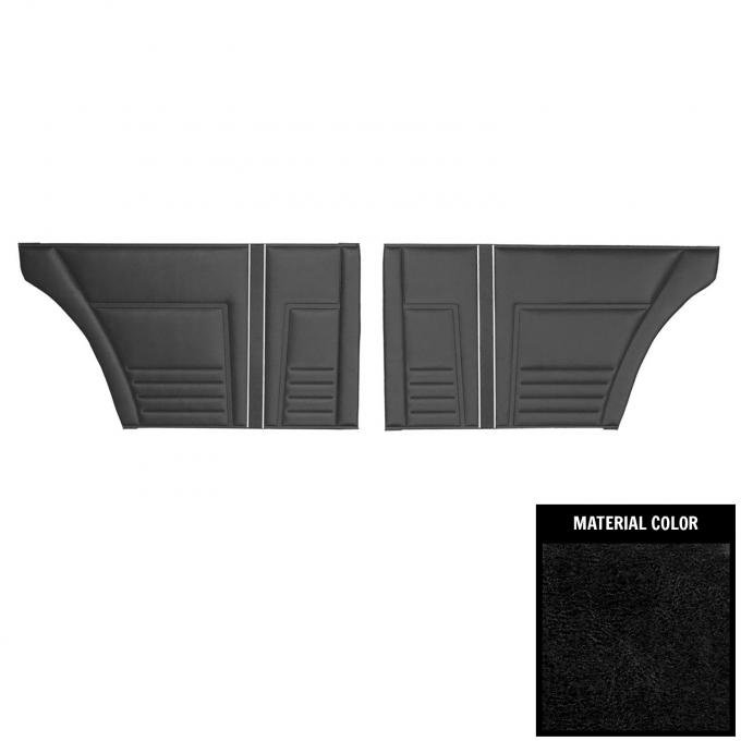 PUI Interiors 1967 Chevrolet Nova 4-Door Sedan/Wagon Black Rear Door Panels 67XD4D10R