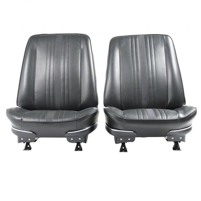 PUI Interiors 1969-1971 Chevrolet Nova SS/Custom Black Front Bucket Seat Covers Only 69XS10U