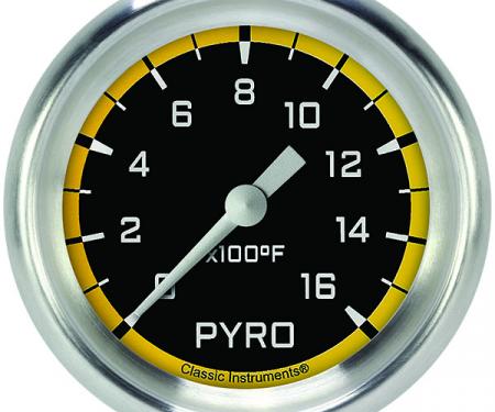 Classic Instruments Autocross Yellow 2 5/8" Exhaust Gas Temp. Gauge AX398YAPF