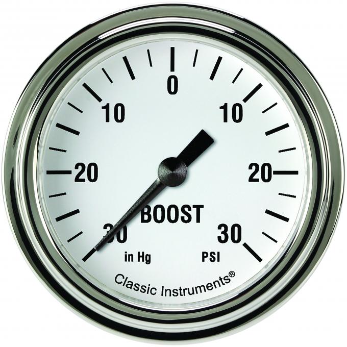 Classic Instruments White Hot 2 5/8" Boost/Vac Gauge WH341SLF