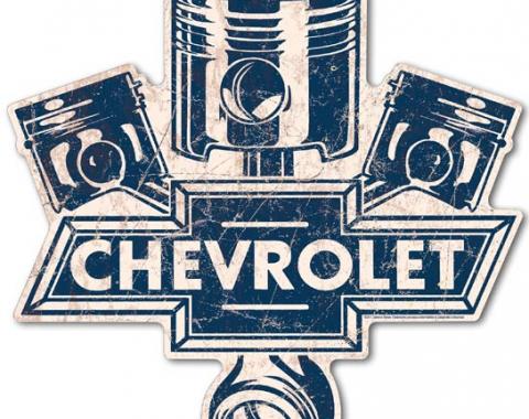 Premium Tin Sign, Chevy Pistons Die Cut