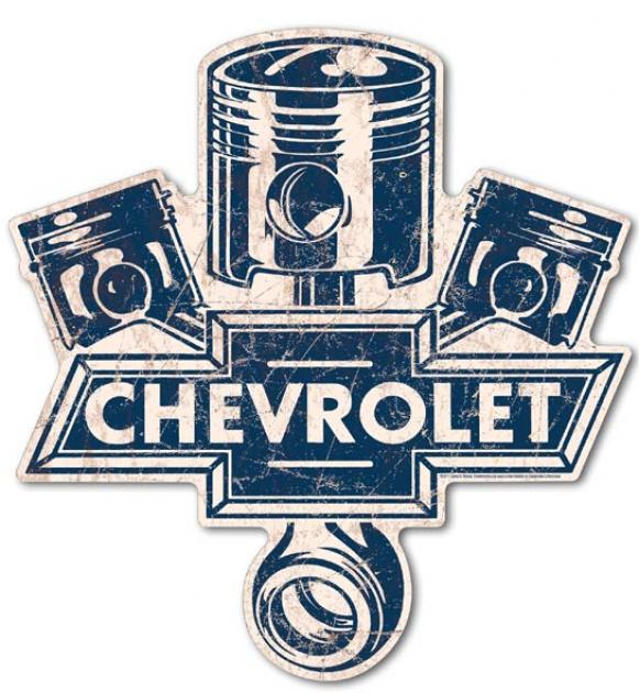 Premium Tin Sign, Chevy Pistons Die Cut