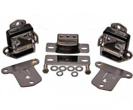 Transmission Mount Set, Polyurethane, With Chrome Finish, 1969-1979