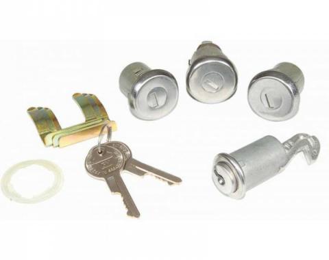 ChevyII-Nova Lock Set, Glovebox, Trunk, Door, With Replacement Style Keys, 1962-1966