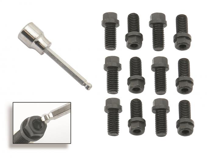 Mr. Gasket Header Bolts, 3/8-16 X 3/4 Inch Hex & Socket Head, Black Oxide 3420G