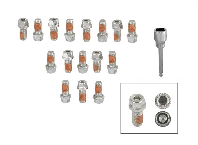 Mr. Gasket Headlock Locking Header Bolts, 3/8-16 X 3/4 Inch, Set of 16 2231G