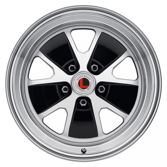 Legendary Wheels 1964-1973 Ford Mustang 17x7 Styled Alloy Wheel, 5 on 4.5 BP, 4.25 BS, Gloss Black / Machined LW20-70754A