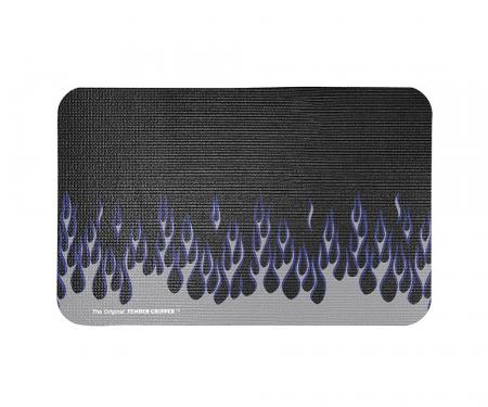 Fender Gripper Silver and Blue Flames Mat FG2304