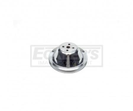 Nova And Chevy II Water Pump Pulley, Small Block With Short Water Pump, Single Groove, Chrome 1962-1968