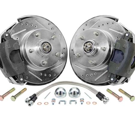 Classic Performance Front Disc Brake Kit w/ Stock Height Spindles for 67-69 Camaro/Firebird, 11" Drilled/Slotted Rotors, Calipers 5 x 4.75 6769SWBK-SUG