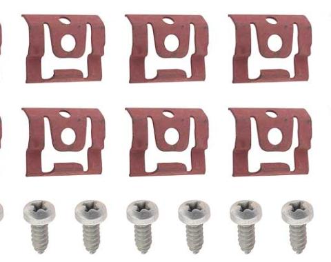 Redline Restomotive® 1964-1976 GM Car Windshield / Rear Window Molding Clip and Screw Set