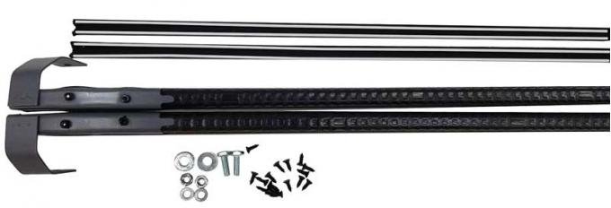 1962-65 Nova 2 Dr Sedan OE Style/Functional Quarter Glass Window Channel Set - With Chrome Bead