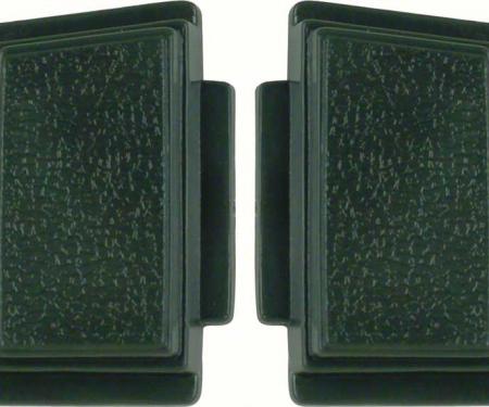 OER 1969-70 Standard Steering Wheel Horn Buttons Dark Green (pair) K213DG