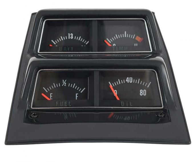 OER 1968-69 Camaro, 1968-76 Nova Black Face Console Gauge Assembly With Volt Gauge 3952636V