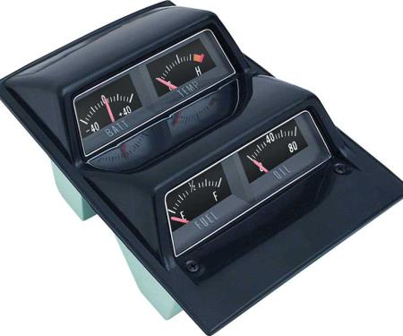 OER 1968-69 Camaro, 1968-76 Nova Black Face Console Gauge Assembly 3952636