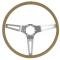 OER 1969-72 Comfort Grip Steering Wheel , 3-Spoke, Silver Spokes, Saddle Grip 153920