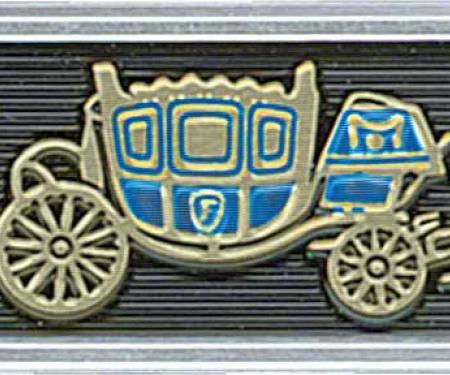 OER 1965-66 Fisher Coach Seat Belt Buckle Emblem - Standard Interior - Pair - Embossed CE150