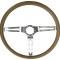 OER 1969-72 Comfort Grip Steering Wheel , 3-Spoke, Silver Spokes, Saddle Grip 153920