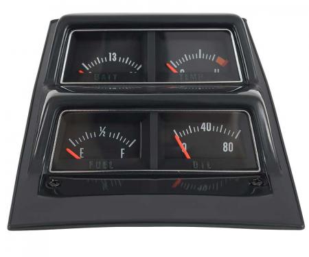 OER 1968-69 Camaro, 1968-76 Nova Black Face Console Gauge Assembly With Volt Gauge 3952636V