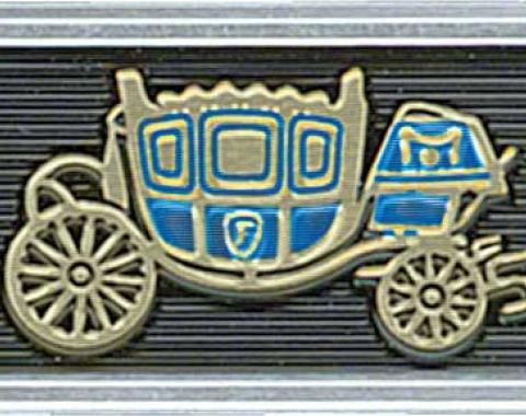 OER 1965-66 Fisher Coach Seat Belt Buckle Emblem - Standard Interior - Pair - Embossed CE150