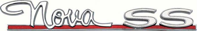 OER 1963-64 "Nova SS" Fender/Quarter Panel Emblem with White SS Lettering 3832828